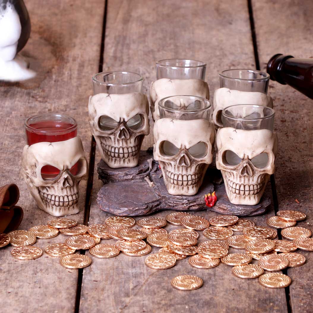 Six Shooter Skulls Shot Glass Set