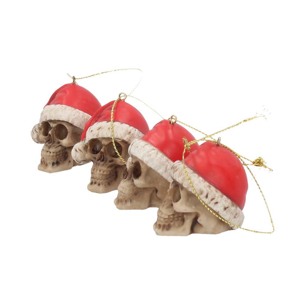 Silent Night Skull Baubles - Set of 12