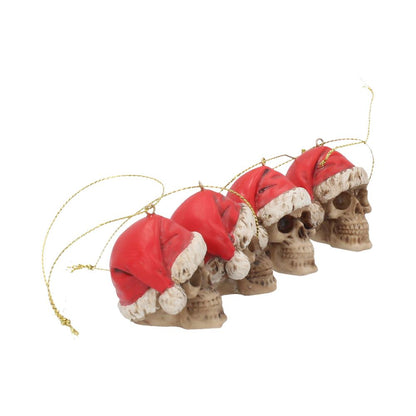 Silent Night Skull Baubles - Set of 12