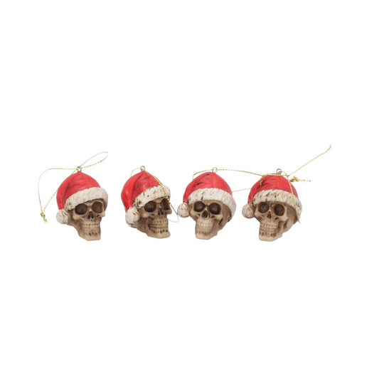 Silent Night Skull Baubles - Set of 12