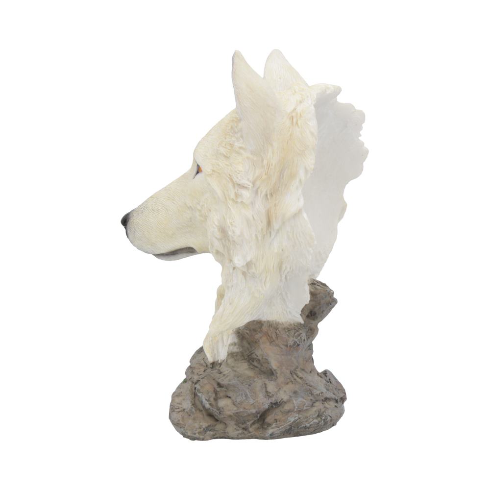 Snow Searcher White Wolf Bust