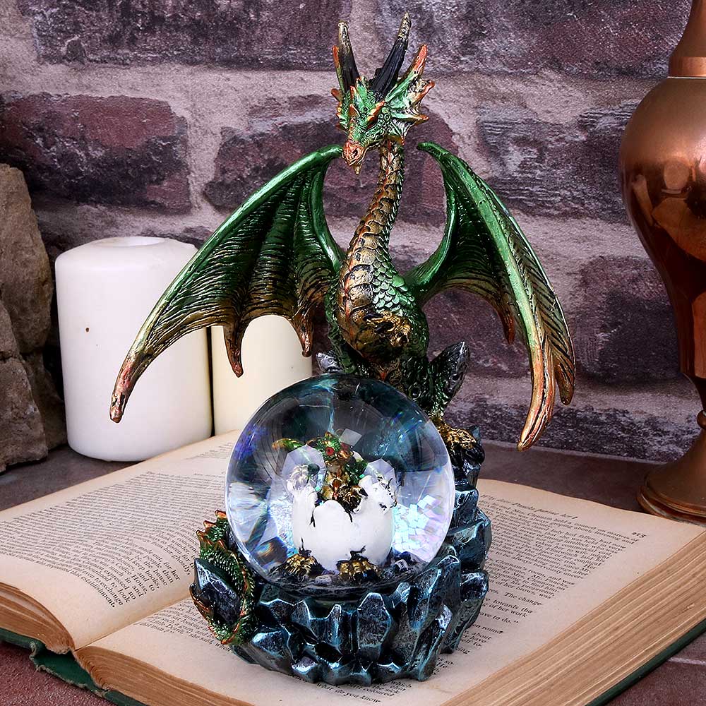 Emerald Oracle Dragon Snowglobe