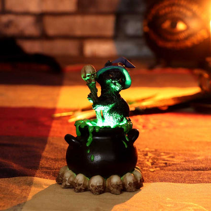 Spook Cat & Cauldron LED figurine