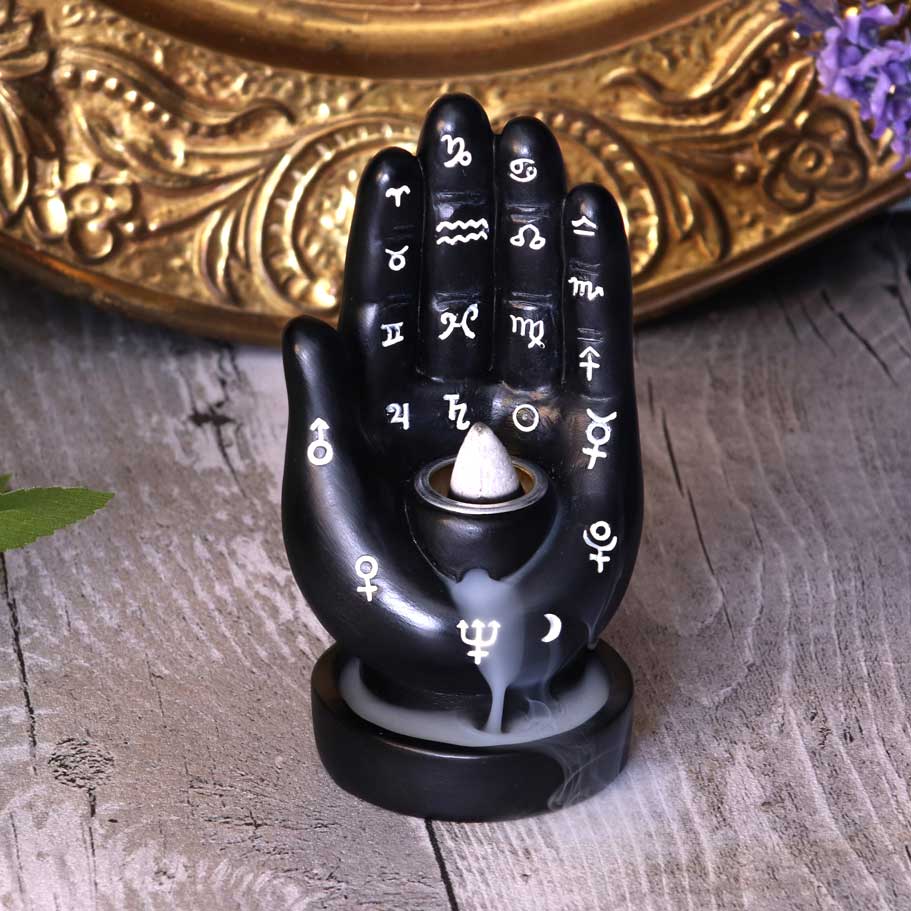 Palmistry Backflow Incense Burner (Black)