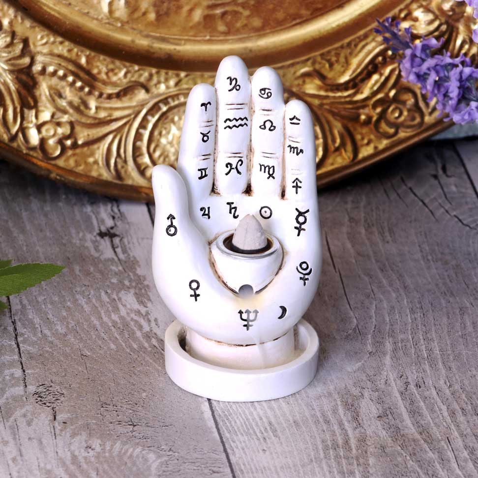 Palmistry Backflow Incense Burner (White)