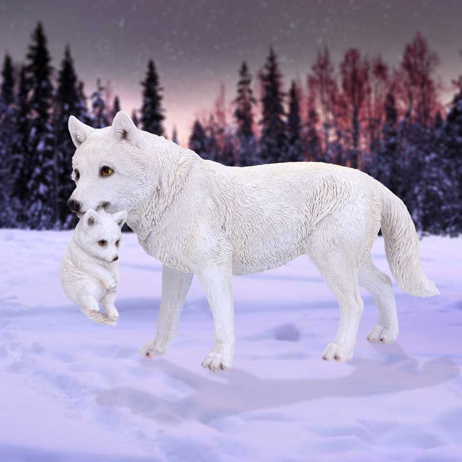 Winter Bond Wolf Figurine