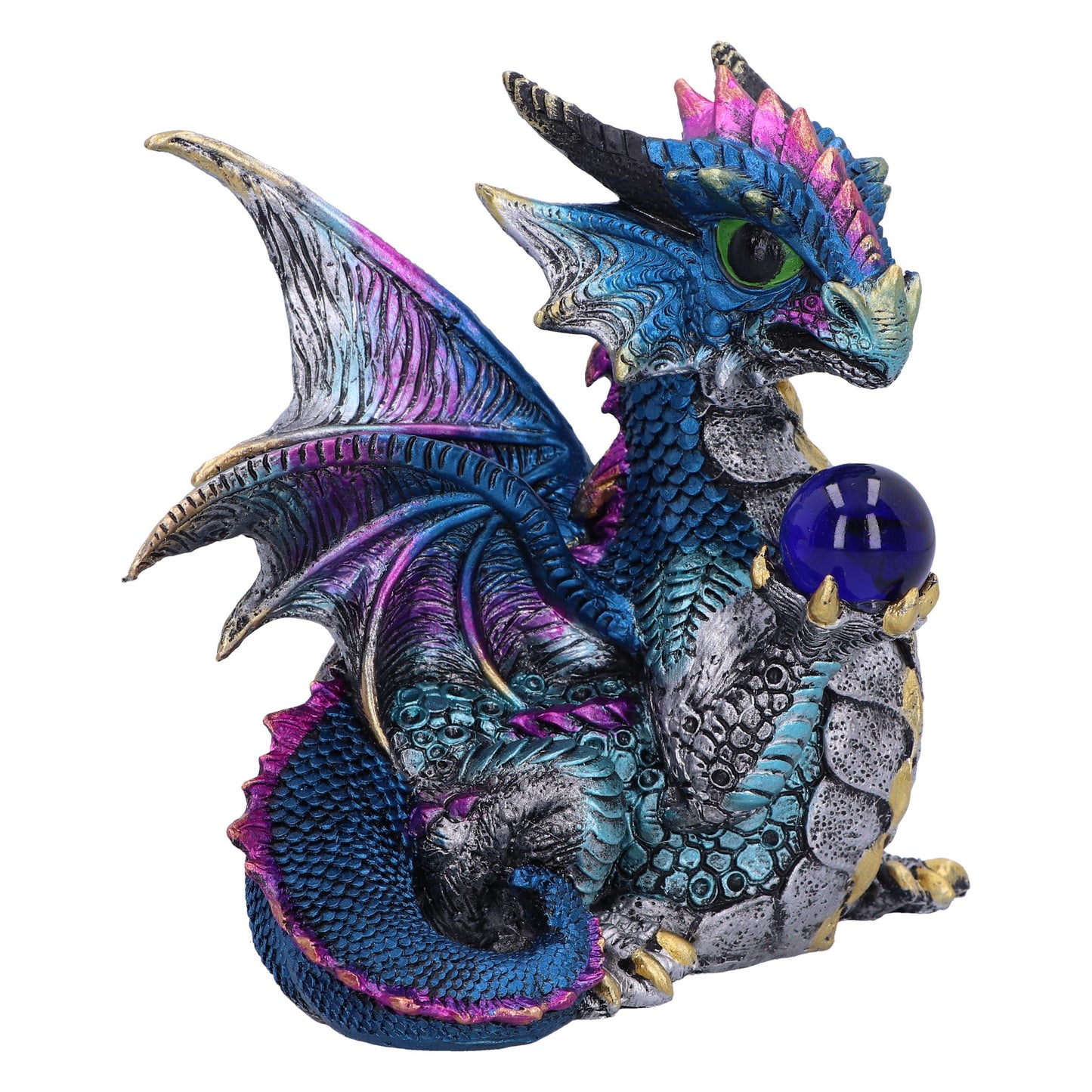 Orb Hoard Blue Dragon Figurine