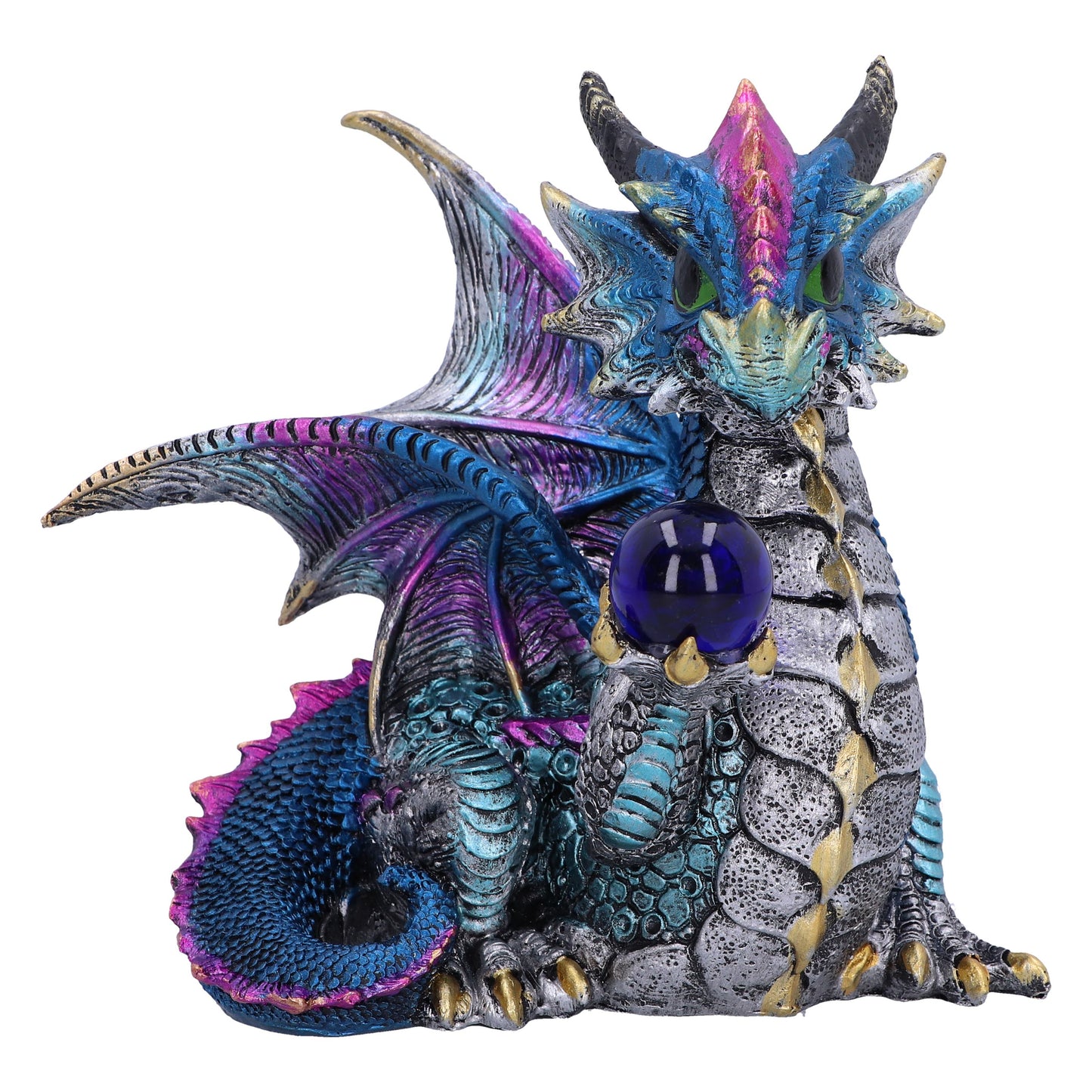 Orb Hoard Blue Dragon Figurine