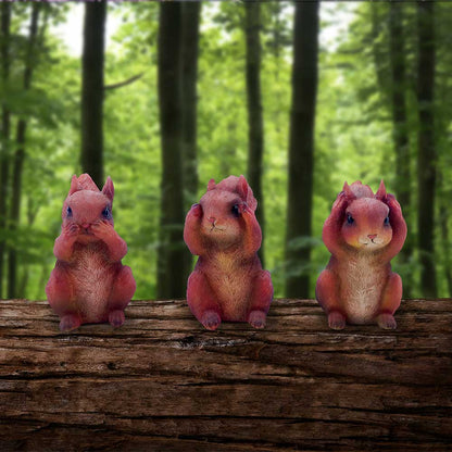 Three Wise Red Squirrels