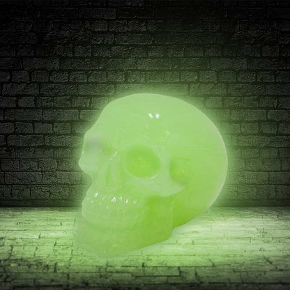 Phosphorescent Skull Figurine